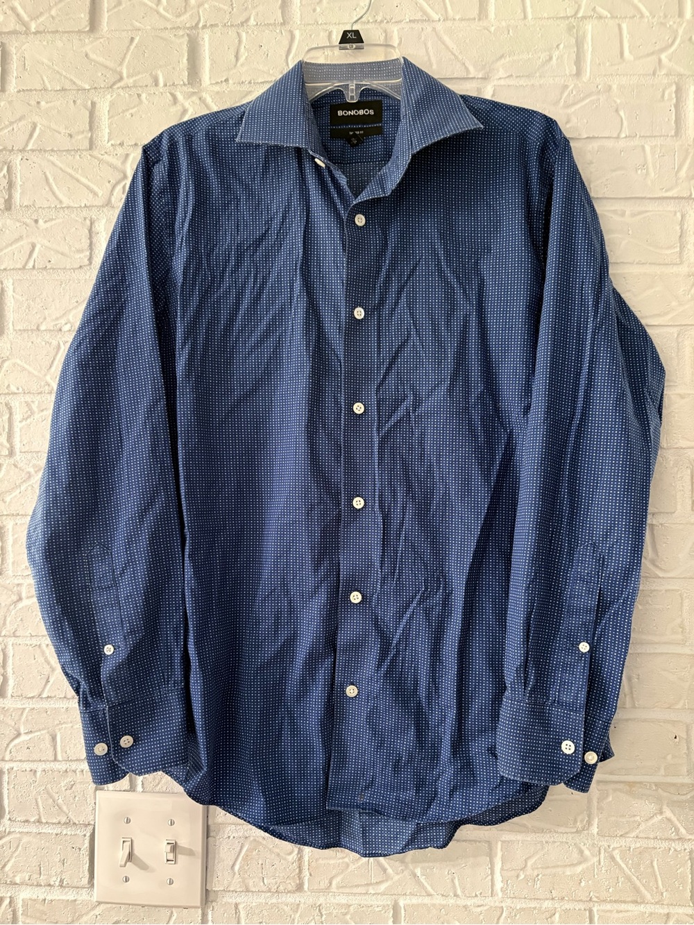 Bonobos Men's Blue Microdot Dress Shirt 16/34